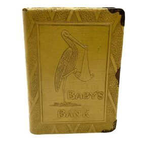 Collectible Coin Bank Vintage 1930s Zell Aged Cream Savings For Baby Decorative